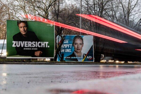 Munich Car Attack Intensifies Spotlight on Immigration in German Election | USNN World News Election campaign billboard of Alternative for Germany (AfD) party and top candidate for the federal election Alice Weidel (R); and Robert Habeck, Economy and Climate Action Minister and Greens Party chancellor candidate in Berlin on Jan. 26, 2025. (Maja Hitij/Getty Images)