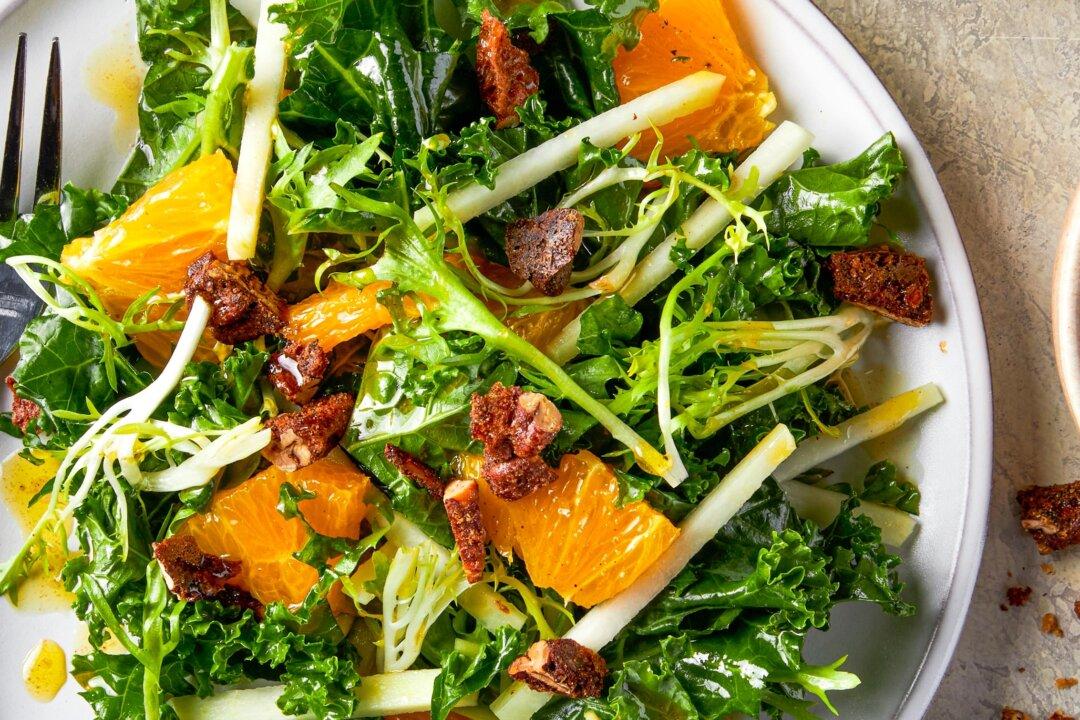 Kale Salad With Kohlrabi, Candied Pecans, and Pops of Vibrant Citrus Can Brighten Your Day