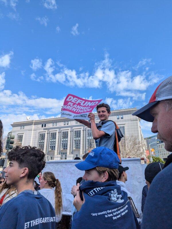 The young face of the pro-life movement: high schoolers at the 21st annual West Coast Walk for Life, in San Francisco on Jan. 25, 2025. (Monica Seeley / The Epoch Times)