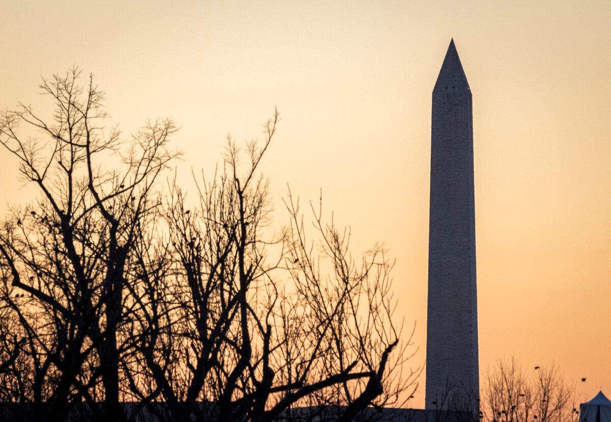 The Washington Monument on the National Mall in Washington on Jan. 20, 2025. (John Fredricks/The Epoch Times)