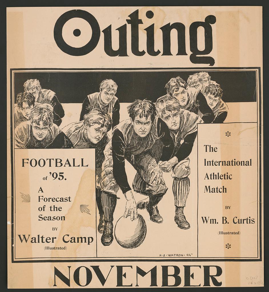 Walter Camp wrote over 250 magazine articles throughout his career, one of which is for Outing. Library of Congress. (Pubic Domain)