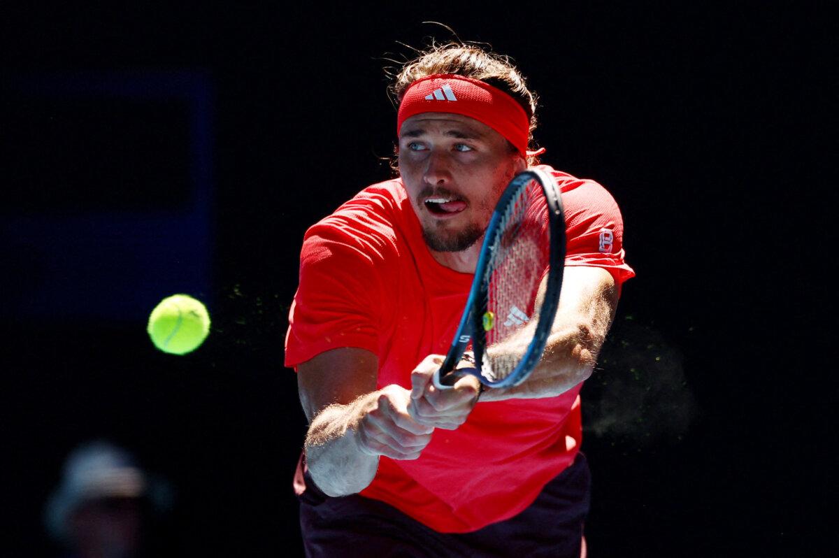 Alexanders Belef, Germany, in the semi -finals with Novak Jokovic, Serbian, held in Melbourne Park on January 24, 2025. (Edgar SU/Reuters)