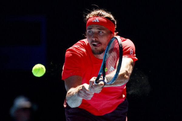 Alexander Zverev, Germany, played against Novak Djokovic, Serbia in the semifinals of the Australian Open in Melbourne, Melbourne on January 24, 2025. (Edgar Sue/Reuters News)