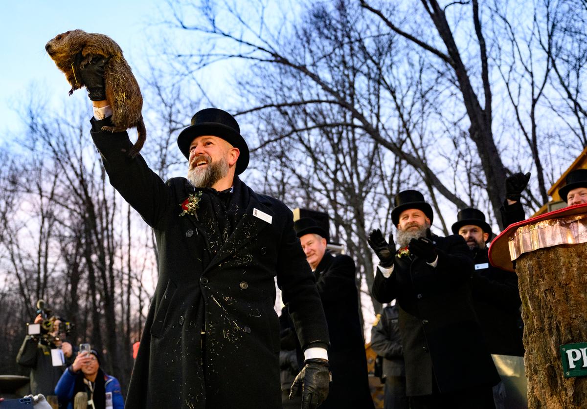 Punxsutawney Phil Sees His Shadow, Handlers Say, Predicting 6 More Weeks of Wintry Weather