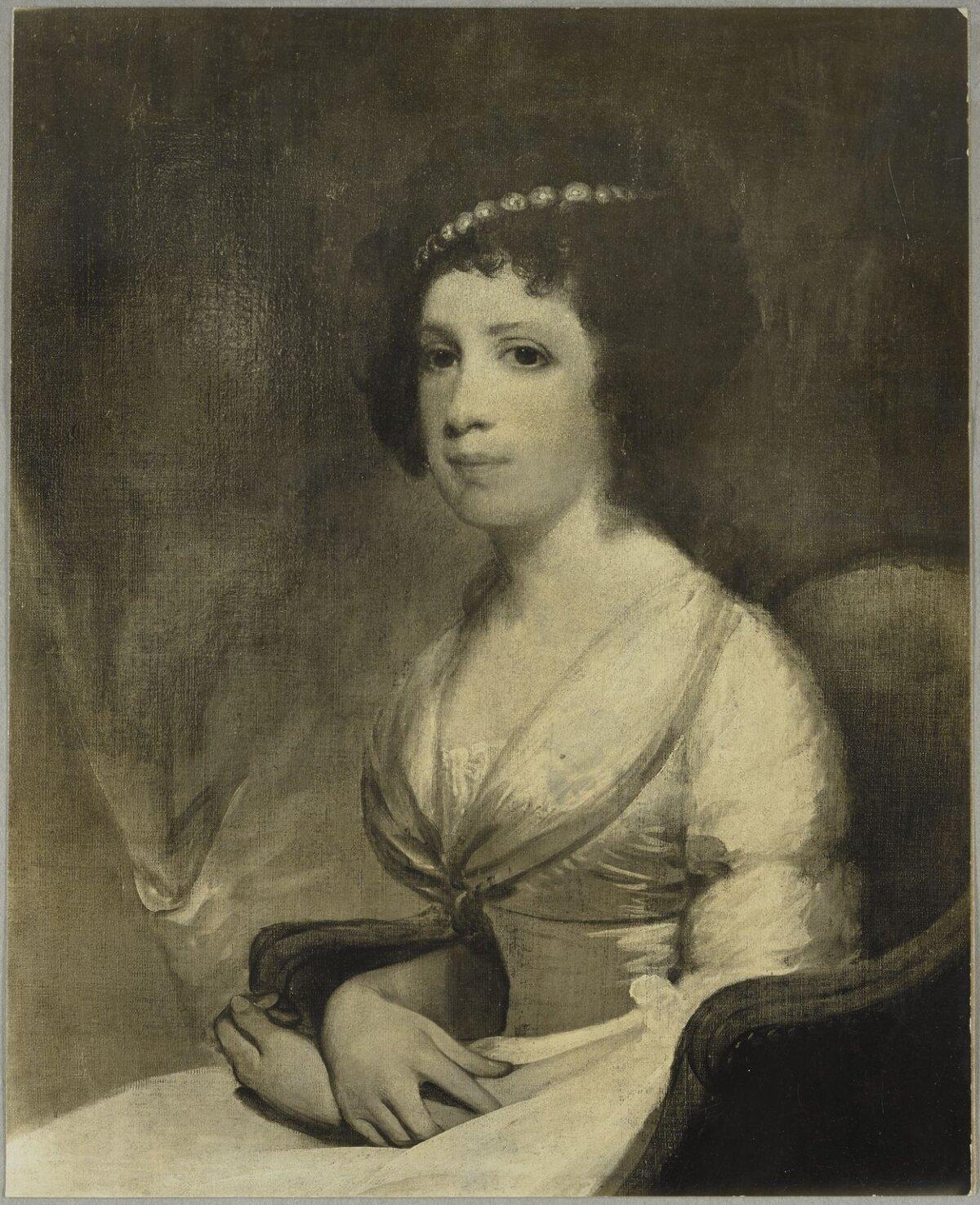 A portrait of Rachel Cox Stevens by Gilbert Stuart. (Public Domain)