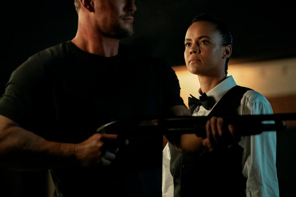 Jack Reacher (Alan Ritchson) and Frances Neagley (Maria Sten), in "Reacher." (Amazon Prime)