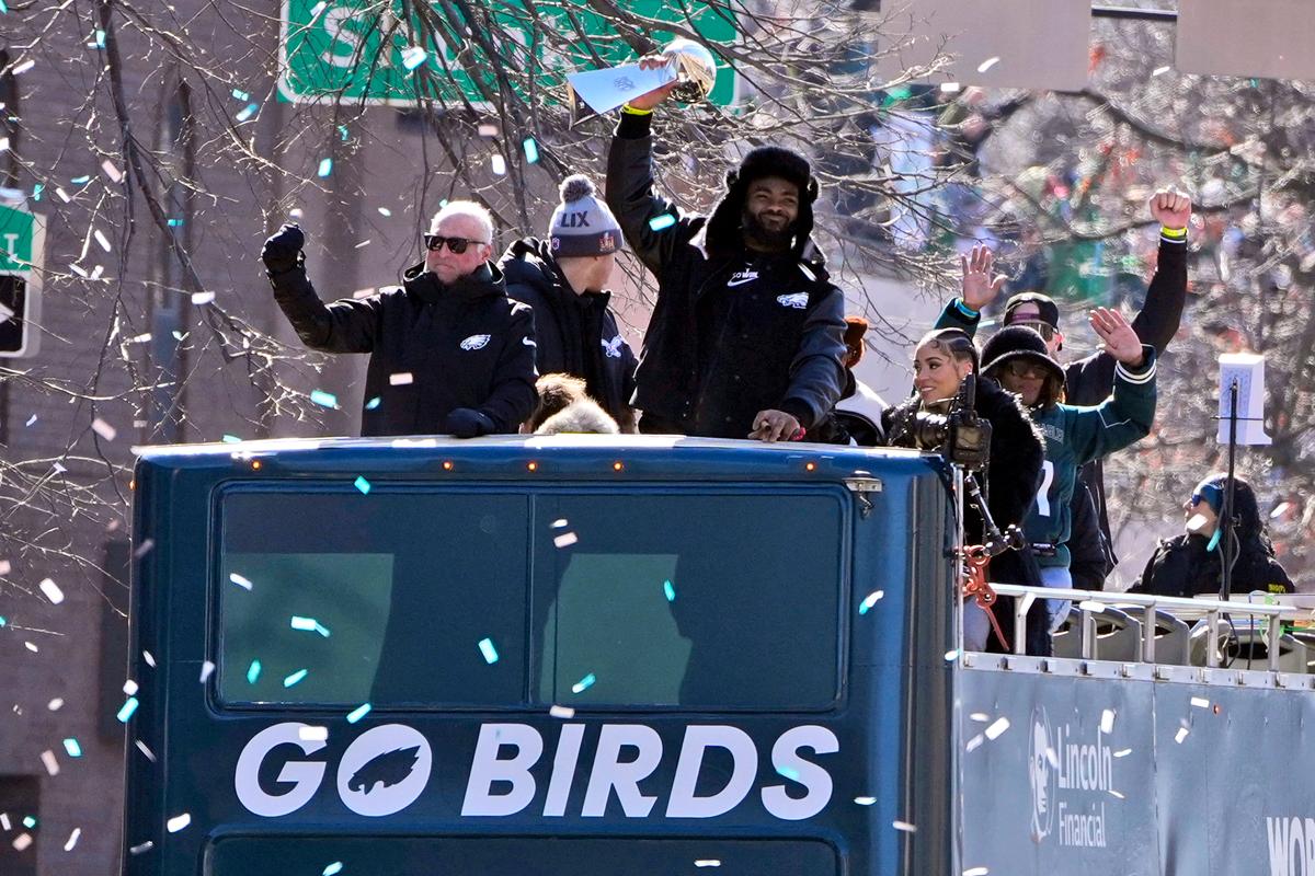 Philadelphia Turns Green on Valentine’s Day to Celebrate Super Bowl Champions