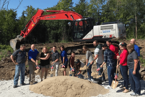 The Cole family at the ground-breaking ceremony for their adaptive home. (Courtesy of Operation Finally Home)