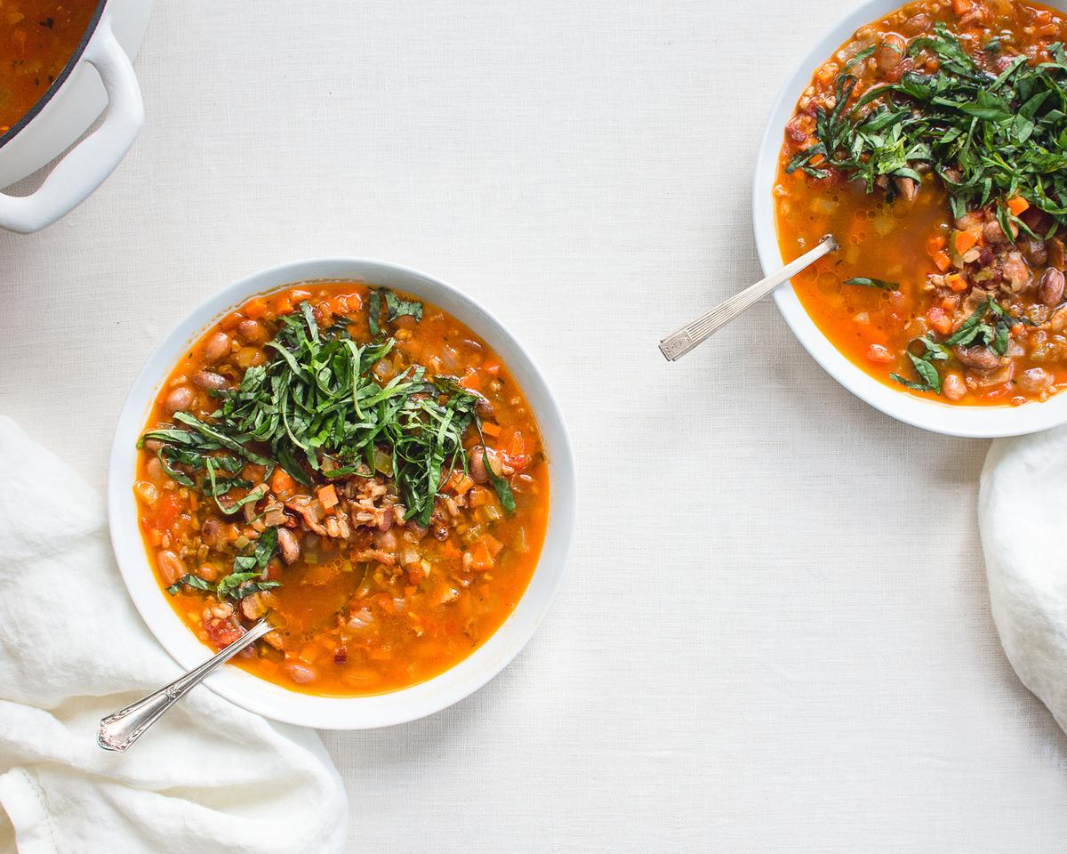 Cranberry Bean Soup With Emmer Farro