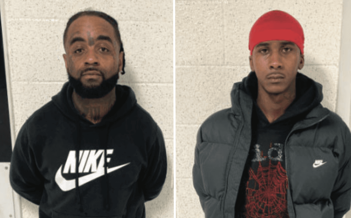 Antonio Lamar Bland (L), 36, and Ronnie Tucker, 23, of Long Beach were arrested in Downey, Calif., on Feb. 14, 2024. (U.S. Department of Justice)