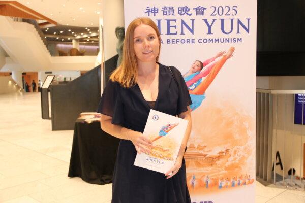 Dance studio owner Rachel Curle enjoyed Shen Yun Performing Arts at the Kiri Te Kanawa Theatre, Aotea Centre in Auckland, New Zealand, on Feb. 22, 2025. (Lexie Li/The Epoch Times)