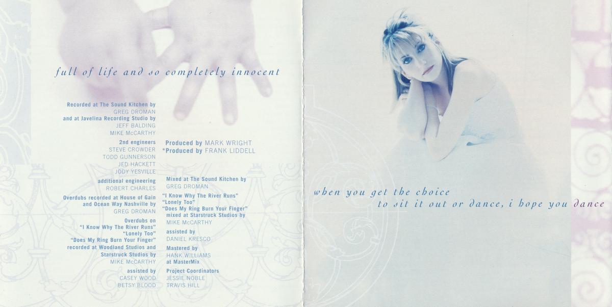 A page from the compact disc insert of Lee Ann Womack's 2000 album "I Hope You Dance." Internet Archive. (Public Domain)
