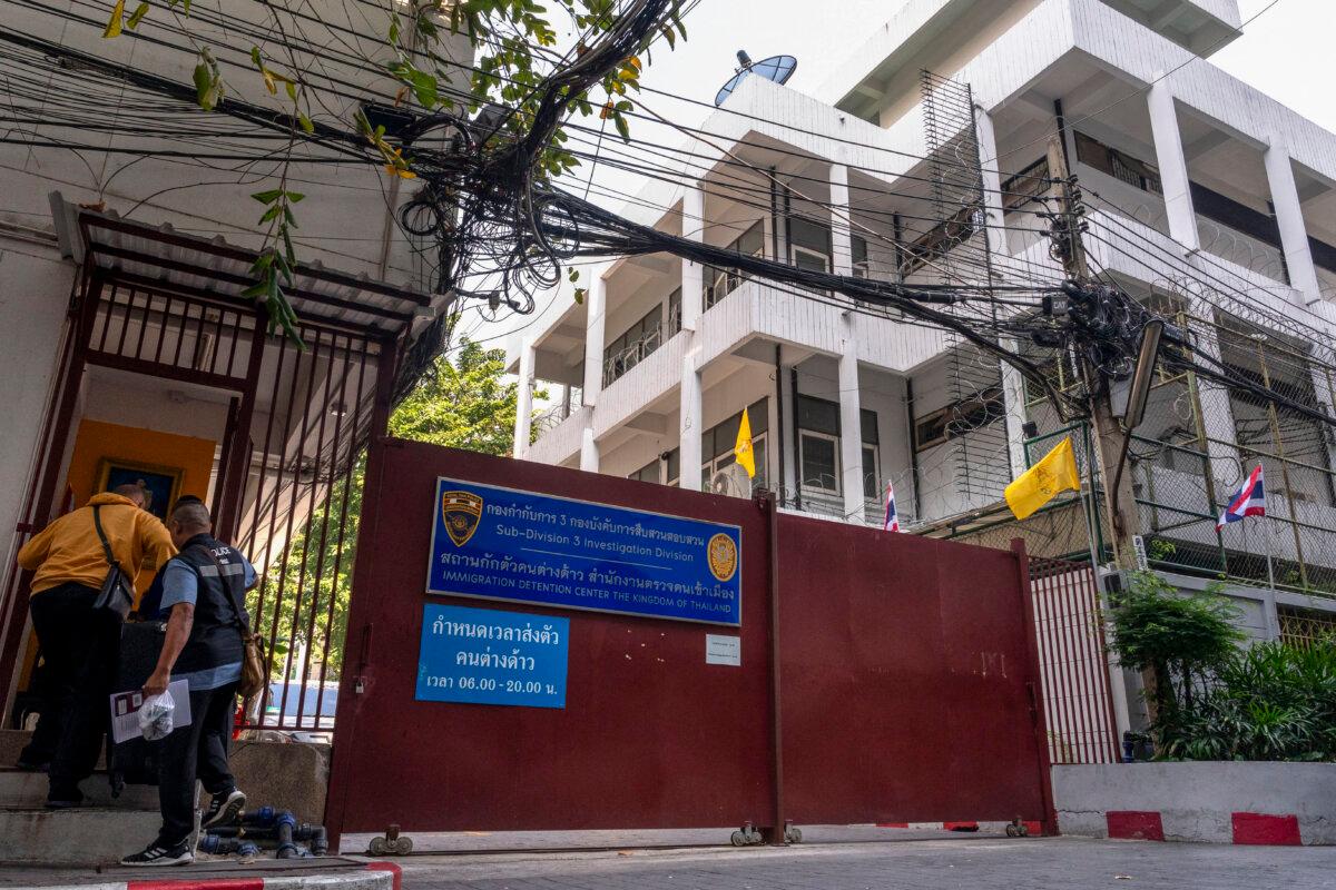 Police enter an immigration detention centre in Bangkok on Jan. 22, 2025. (Chanakarn Laosarakham/AFP via Getty Images)