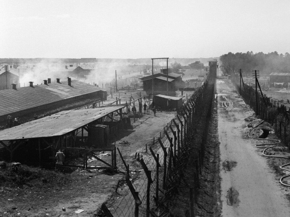 View of the Bergen-Belsen concentration camp after its liberation. (Public Domain)