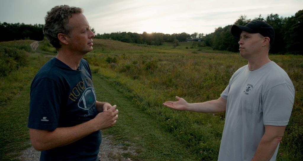 Director Jake Rademacher (L) and Iraq War veteran Frank McCann, in the documentary "Brothers After War." (Perseverance Productions)