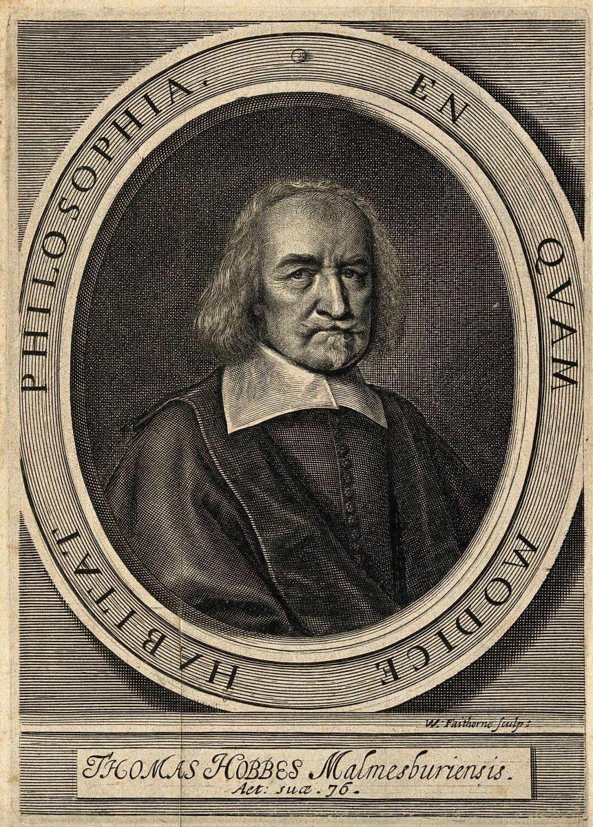 A portrait of English philosopher Thomas Hobbes (1588–1679) with the Latin inscription "En quam modice habitat philosophia," which means “behold how modestly doth philosophy dwell.” (<a href="https://commons.wikimedia.org/wiki/User:F%C3%A6">Fae</a>/<a href="https://creativecommons.org/licenses/by/4.0/">CC BY 4.0</a>)