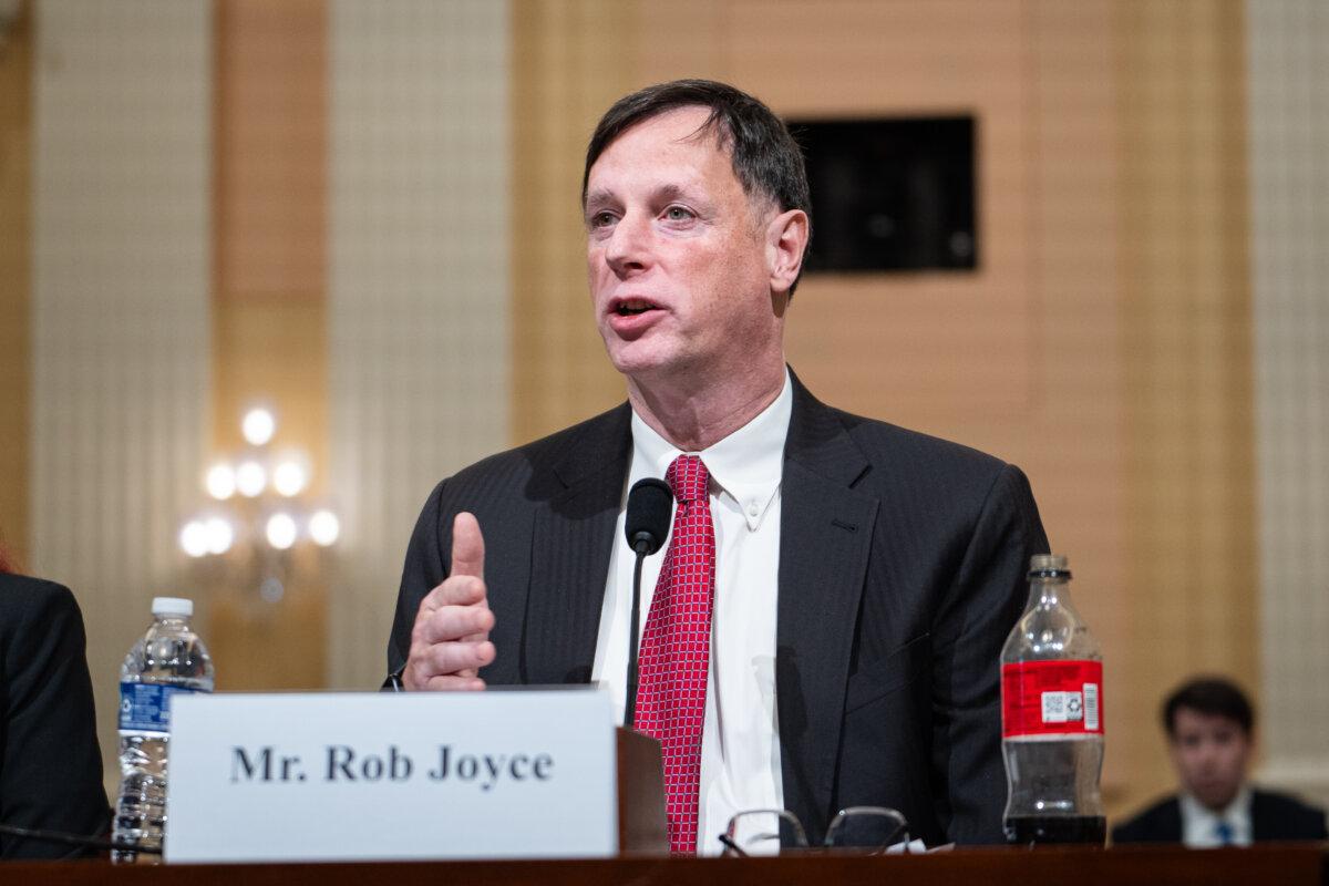Rob Joyce, former director of cybersecurity at the National Security Agency, testifies before the House Select Committee on the Chinese Communist Party in Washington on March 5, 2025. (Madalina Vasiliu/The Epoch Times)