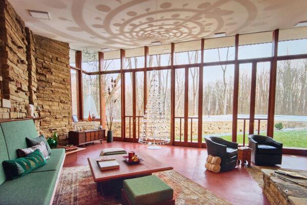 The construction of Frank Lloyd Wright's last project, "RiverRock," is complete, and the house is now open for overnight rentals in Willoughby Hills, Ohio. (Sarah Dykstra/TNS)