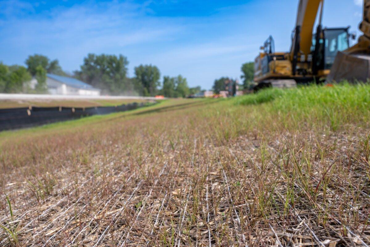 Erosion control blankets last between three months and three years, and stabilize the soil so that grass can grow. (Lost_in_the_Midwest/Shutterstock)