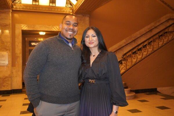 Duray Yasin and Leonard Spicer enjoyed Shen Yun at the Stifel Theatre in St. Louis, Missouri, on March 15, 2025. (Sherry Dong/The Epoch Times)