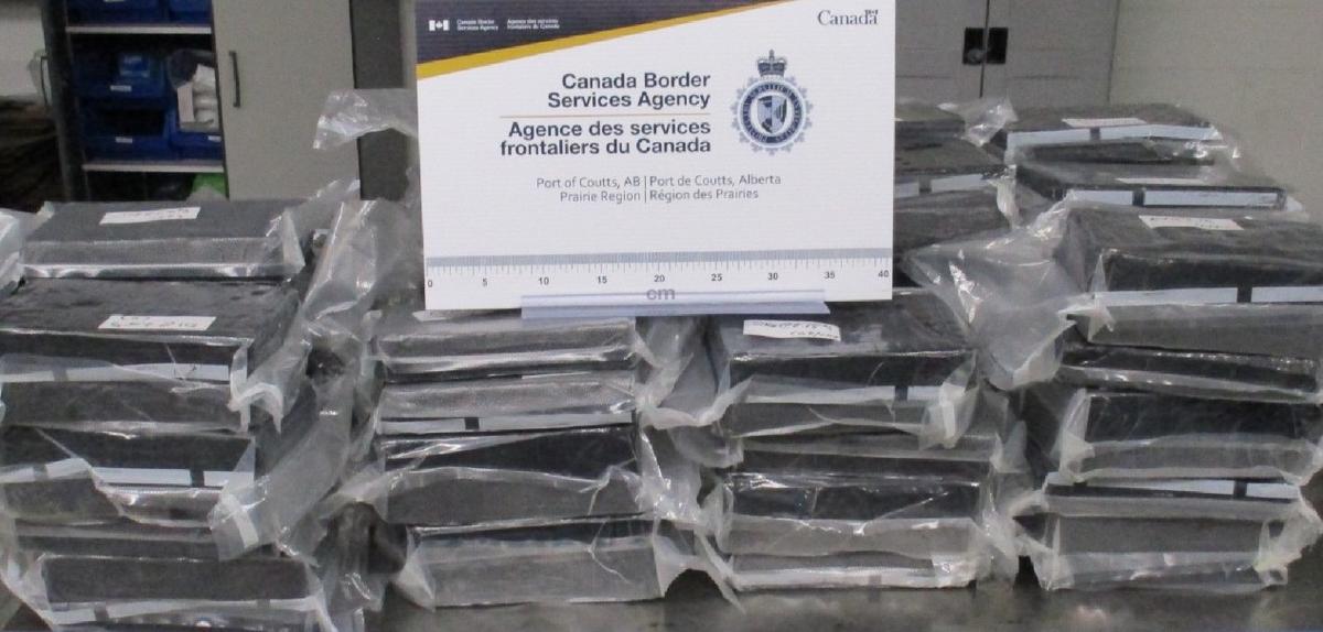 108-Kilo Cocaine Shipment From US Seized at Alberta Border Crossing