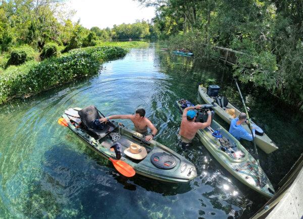 Visitors to Wekiwa Springs State Park in Apopka, Fla., arrive by kayak on the Wekiva River, on Aug. 23, 2024. (Joe Burbank/Orlando Sentinel/TNS)