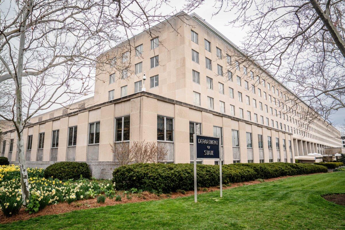 The U.S. State Department in Washington on March 28, 2025. (Madalina Vasiliu/The Epoch Times)