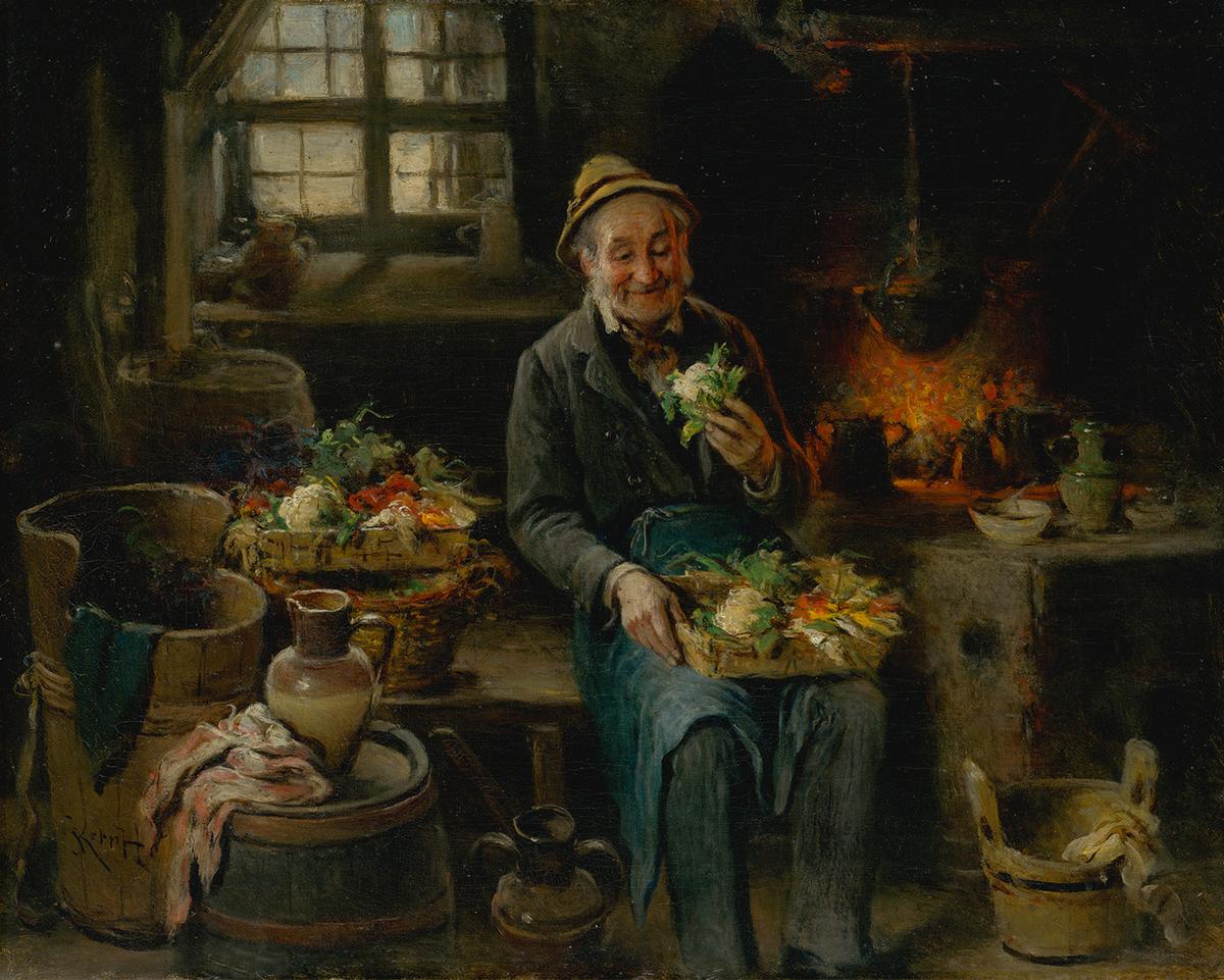 “Old Man in the Kitchen,” 1875, by Hermann Armin Kern. Poetry can remind us that with age comes some long-forgotten joys. Oil on canvas. Slovak National Gallery, Bratislava. (Public Domain)