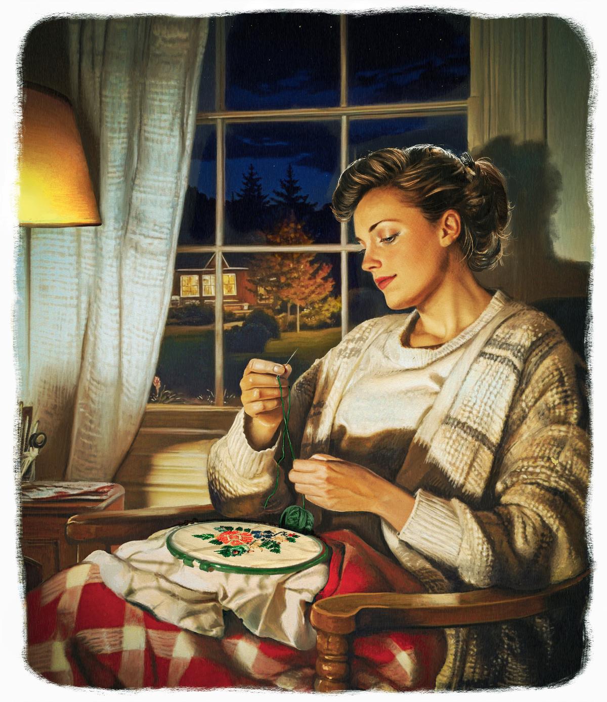 Evenings are perfect for engaging in hobbies and bettering skillsets, whether it's sewing or language studies. (Biba Kayewich)
