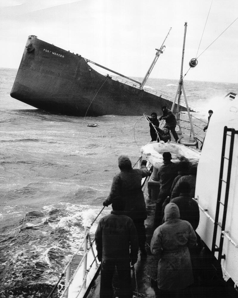 The SS Fort Mercer had its own story of tragic rescue, as it shared similar reasons for sinking as the SS Pendleton did. (Public Domain)