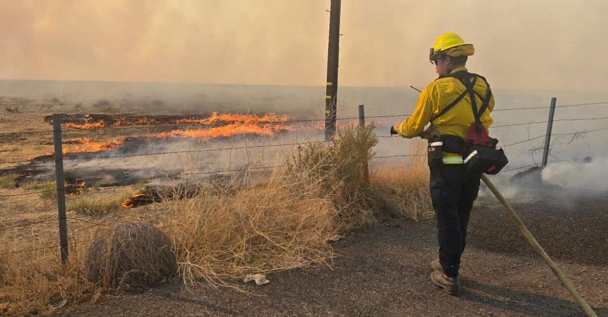 White Mountain Fire Department contained a quickly growing fire in Bishop, Calif., by March 31, 2025. (White Mountain Fire Department)
