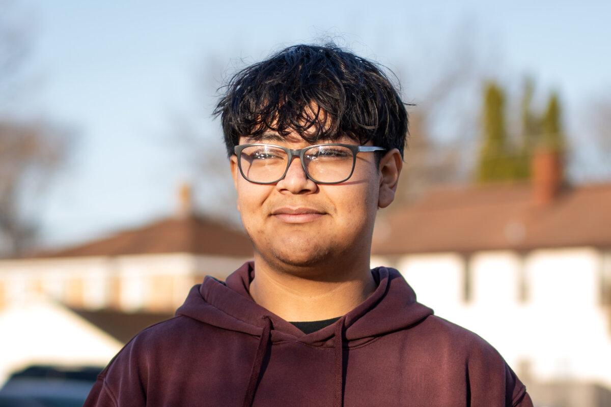 Edan Legare, 18, of Green Bay, Wis., after voting in the Wisconsin Supreme Court election in Green Bay, Wis., on April 1, 2025. (Madalina Vasiliu/The Epoch Times)