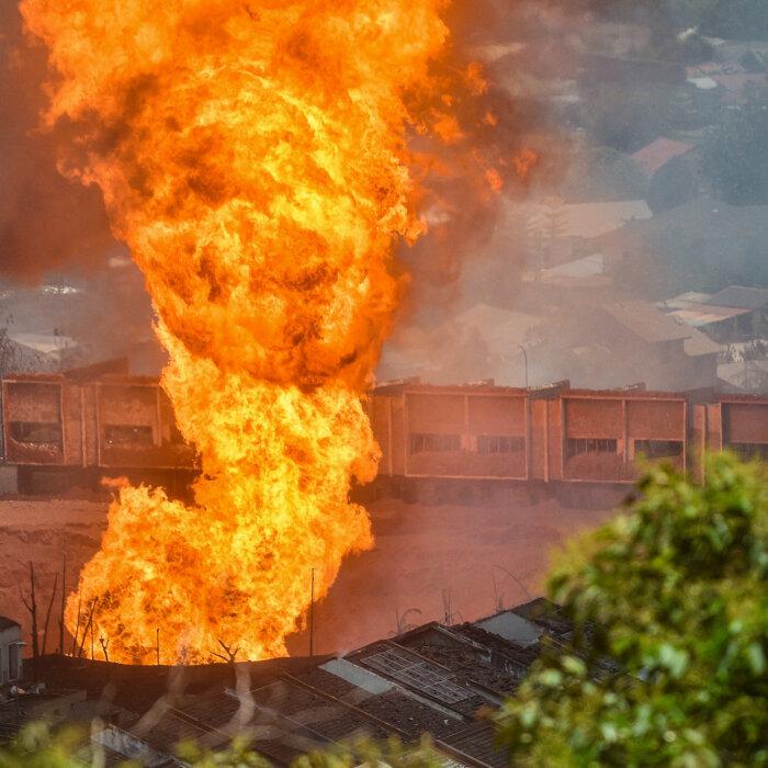 Day in Photos: Gas Pipeline Fire, Volcanic Eruption in Iceland, and Tulip Field in Italy