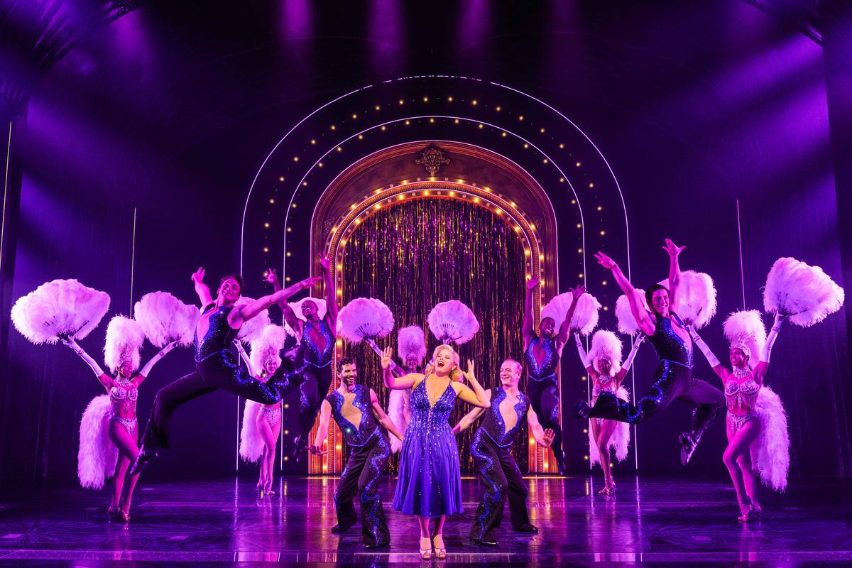 Madeline Ashton (Megan Hilty) performs with the cast, in "Death Becomes Her." (Matthew Murphy and Evan Zimmerman)