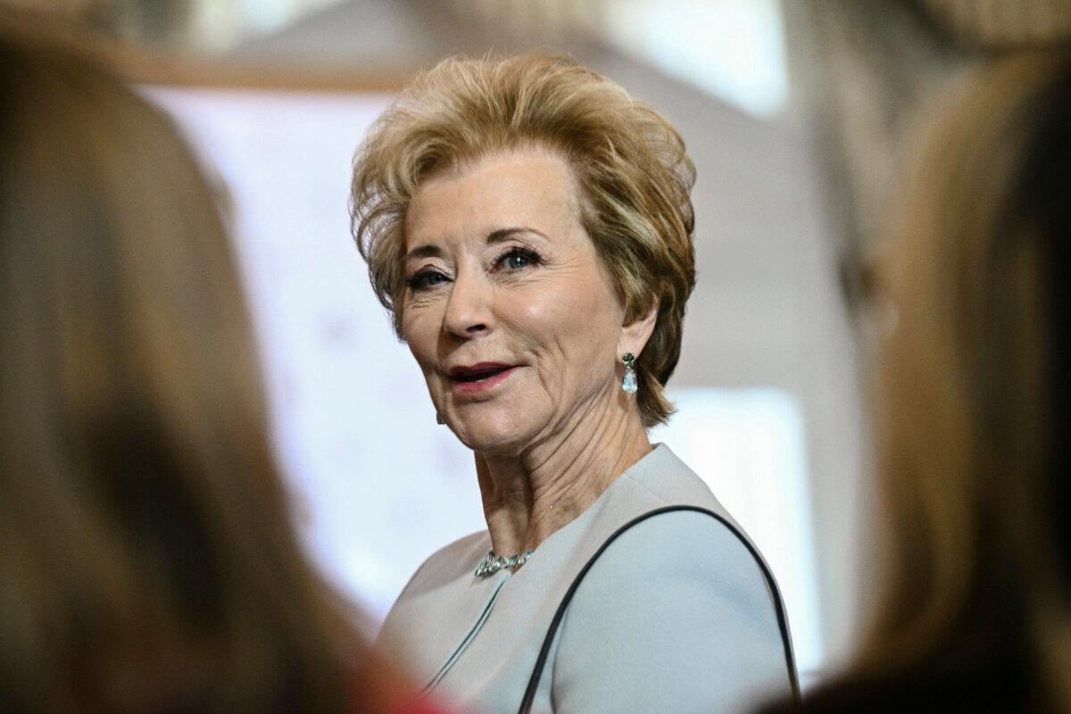 Secretary of Education Linda McMahon attends the International Women of Courage Awards Ceremony at the State Department in Washington on April 1, 2025. (Brendan Smialowski/AFP via Getty Images)