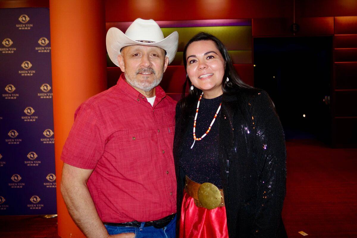 Arnoldo and Amber Cantu enjoyed Shen Yun's evening performance at the Marion Oliver McCaw Hall on April 5, 2025. (Frank Zhang/The Epoch Times)