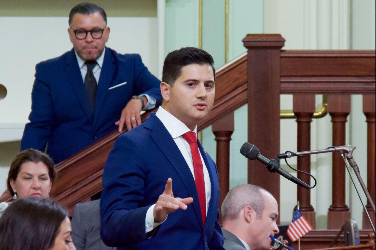 U.S. Attorney Bill Essayli, seen here as an Assemblyman on Aug. 31, 2024, called Calderon's alleged actions a "well-orchestrated conspiracy." (Travis Gillmore/The Epoch Times)