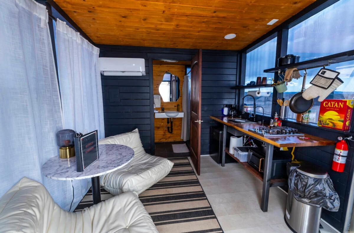 Zen Domes, available to reserve, feature a kitchenette, bathroom, and sitting area, and a bedroom under the stars. (L.E. Baskow/Las Vegas Review-Journal/TNS)