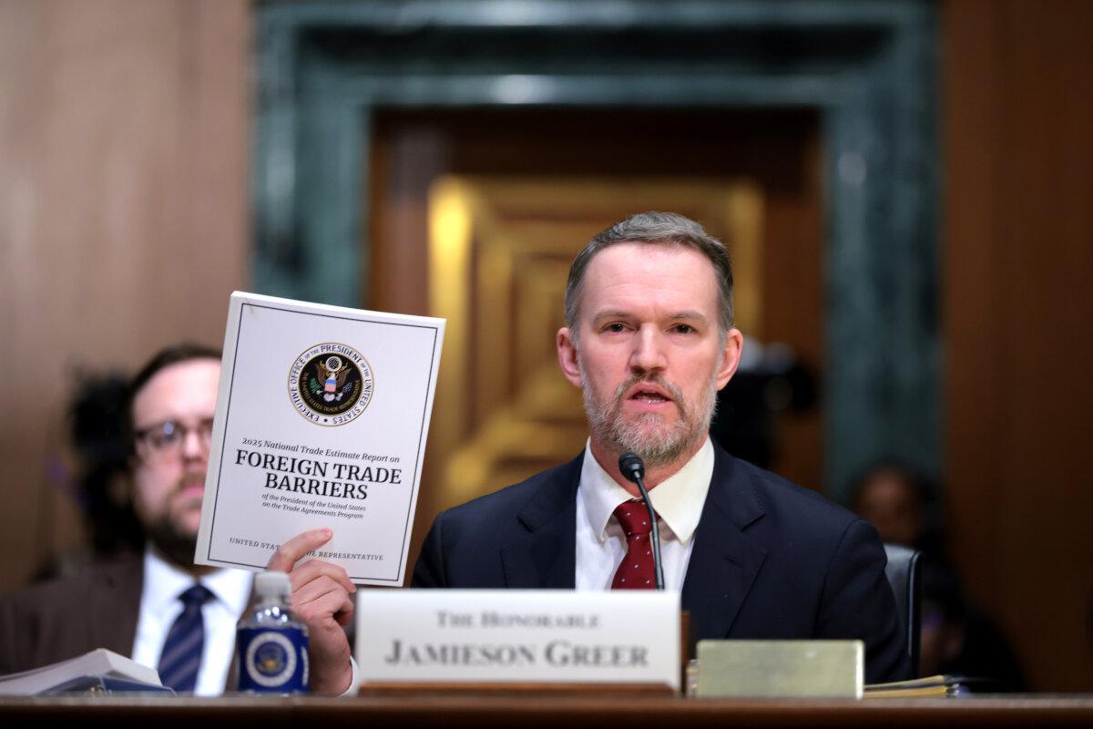 Trump’s Tariffs Deliver Record $23 Billion Revenue in May | USNN World News U.S. Trade Representative Jamieson Greer testifies before the Senate Finance Committee in the Dirksen Senate Office Building in Washington on April 8, 2025. (Kayla Bartkowski/Getty Images)