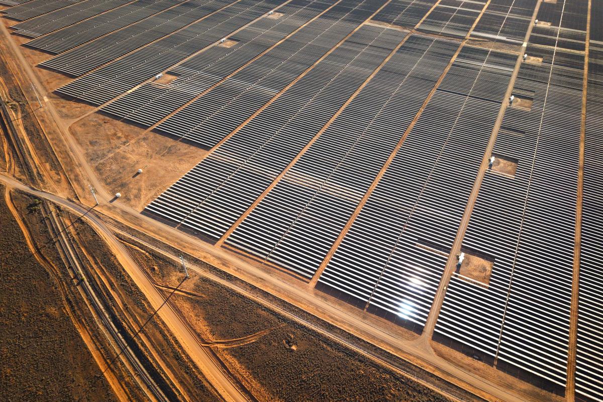 Aerial view of Bangara Solar Farm in Port Augusta, South Australia on February 25th, 2025 (Brook Mitchell/Getty Images)