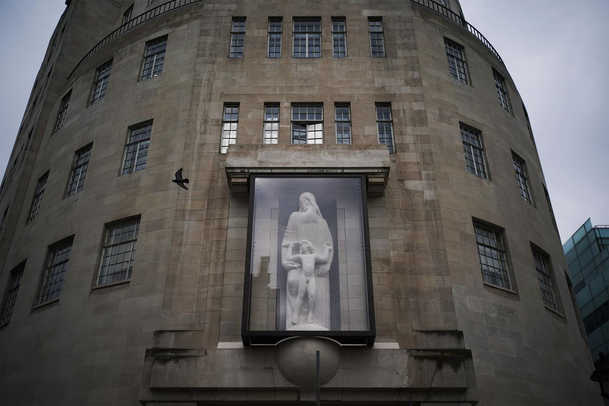 Controversial Statue Outside BBC Headquarters Goes Back on Display