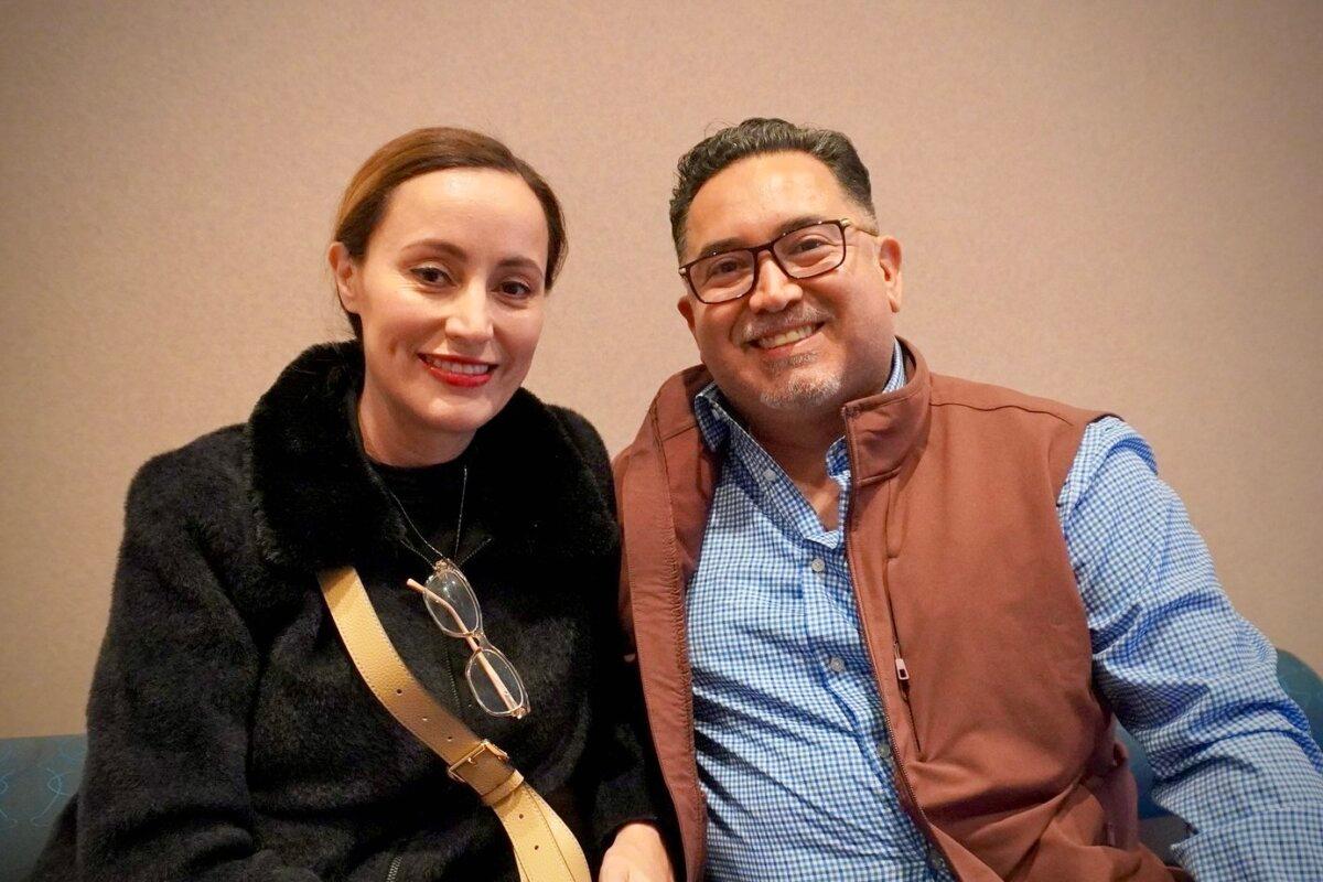 Byron Teran and Carolina Ocampo attended Shen Yun Performing Arts at the Center for Performing Arts at Governors State University on April 10, 2025. (Sherry Dong/The Epoch Times)