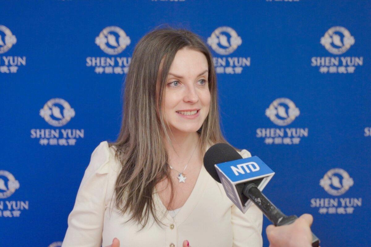 Stela Belevici at the Shen Yun Performing Arts performance at Place des Arts—Salle Wilfrid-Pelletier on April 10, 2025. (NTD)