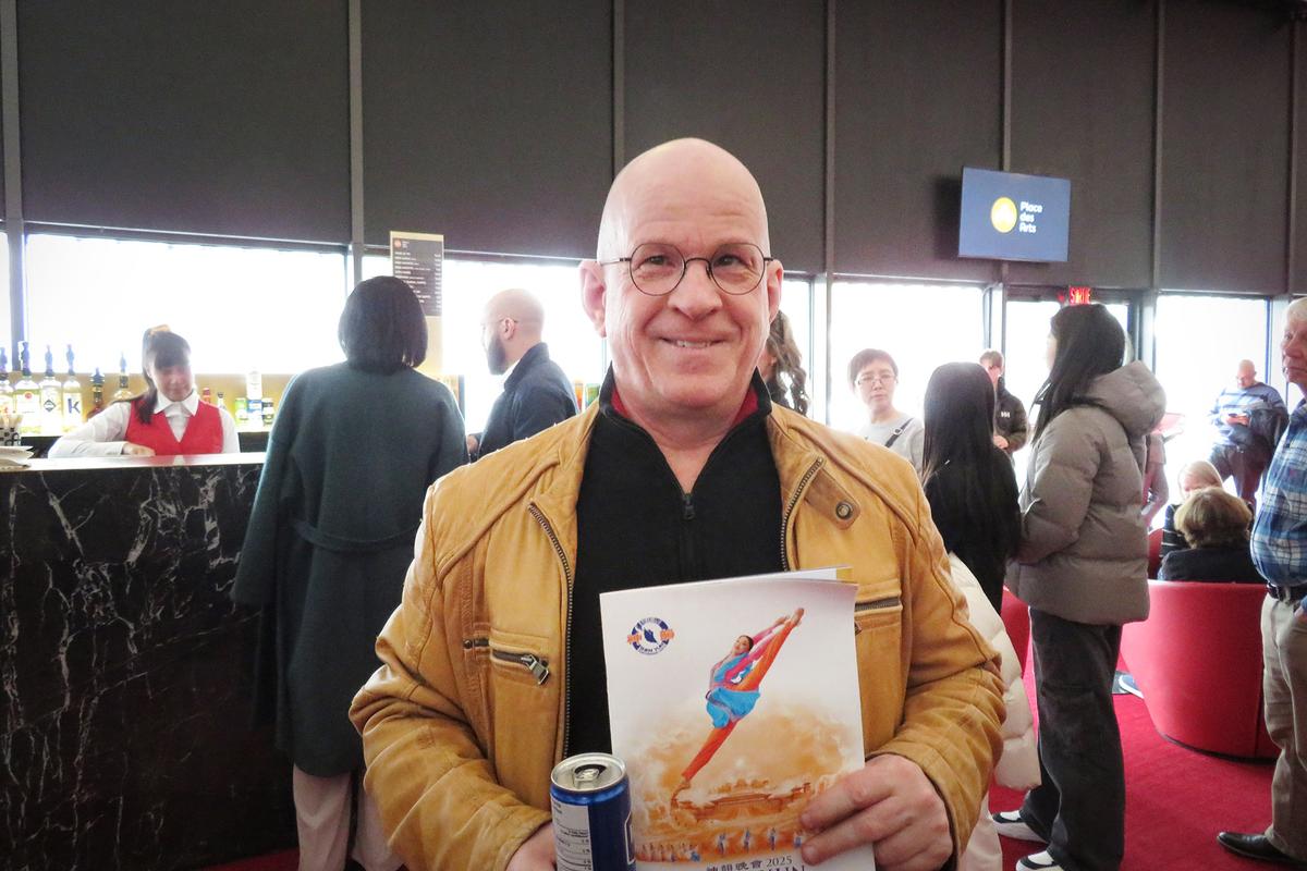 Jean-François Pouliot spoke to The Epoch Times during intermission while seeing Shen Yun in Montreal on April 12, 2025. (Liang Yao/The Epoch Times)