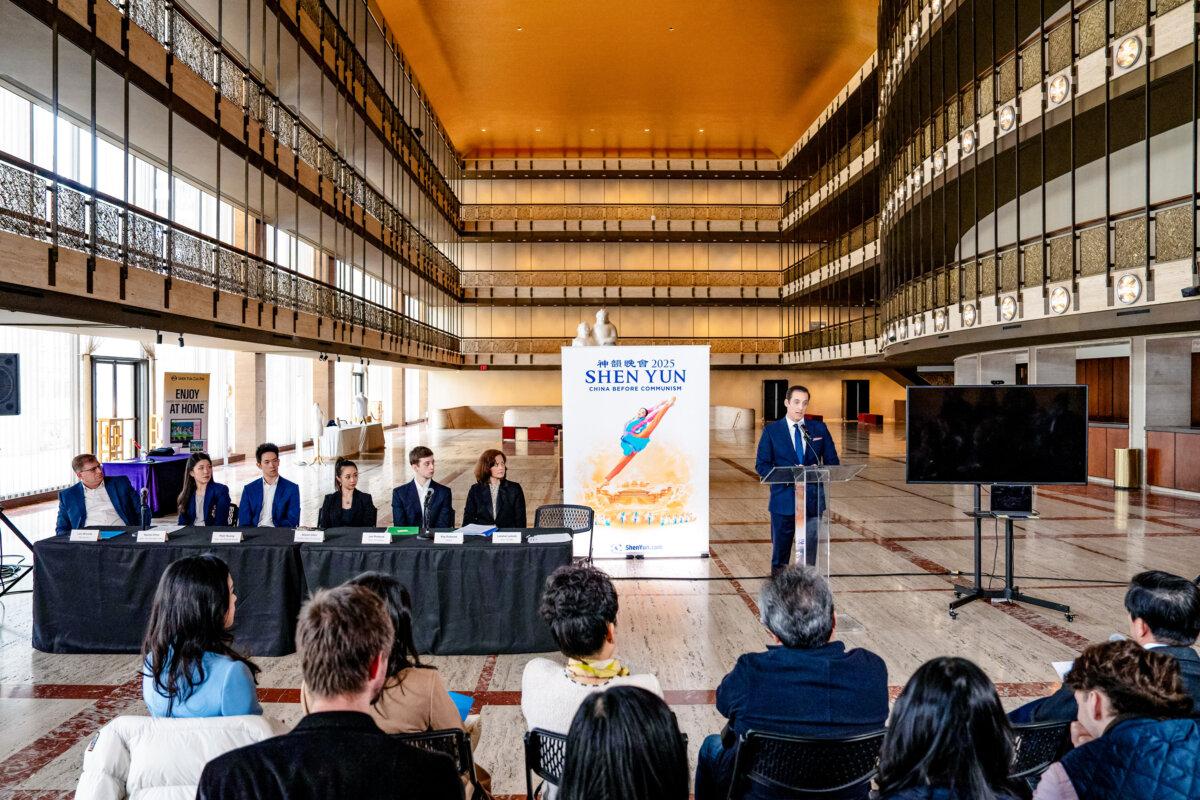 Shen Yun Emcee Leeshai Lemish will speak at a press conference on March 26, 2025 at the Lincoln Center in New York City highlighting the Chinese Communist Party's cross-border oppression efforts targeting the company (Samira Bouaou/The Epoch Times)
