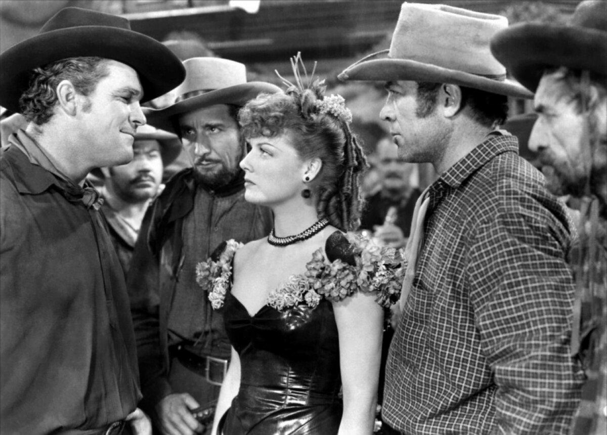 Ann Sheridan plays a dance hall girl in "Dodge City." It was a role that Olivia de Havilland wanted. (Warner Bros. Pictures/MovieStillsDb)