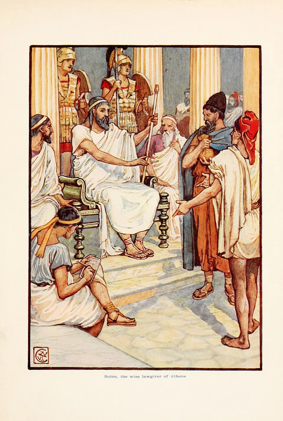 "Solon, the Wise Lawgiver of Athens," 1910, by Walter Crane. (Public Domain)