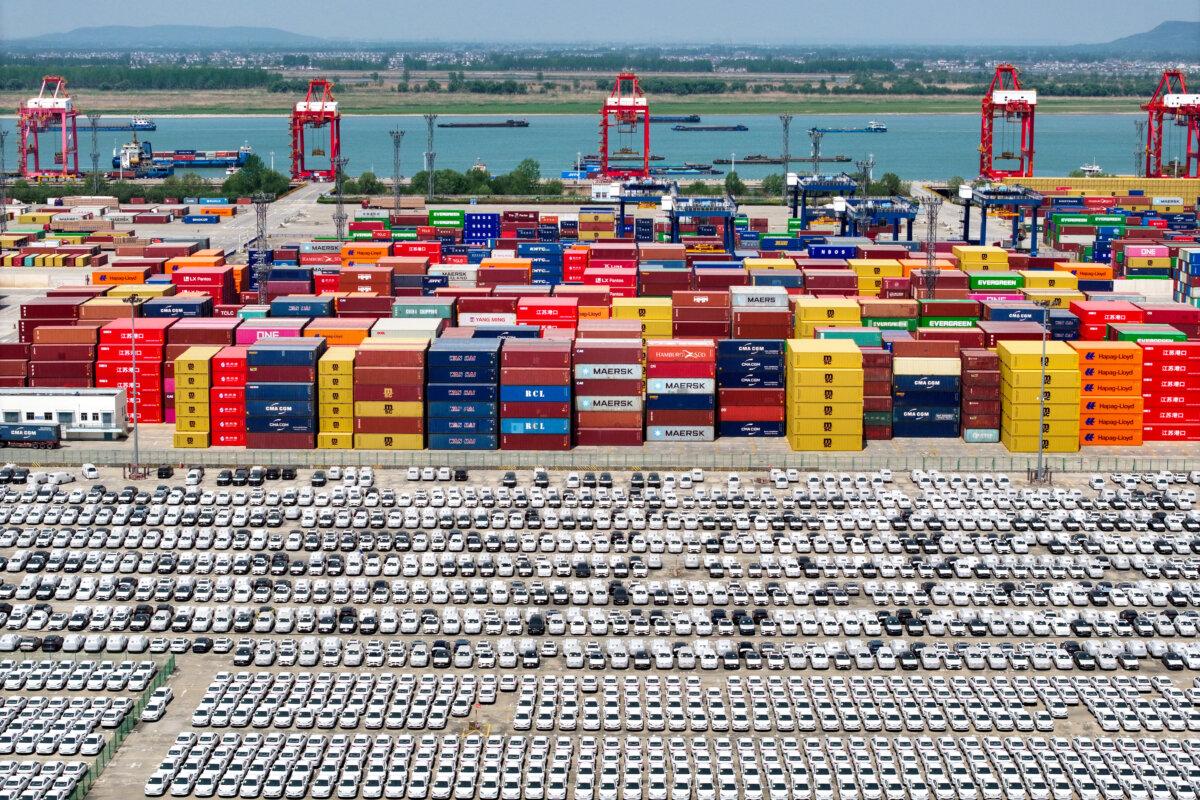 China-made cars (AFP via Getty Images) including Volvo and other brands at the port of Nanjing in East Jiangsu, China on April 16, 2025