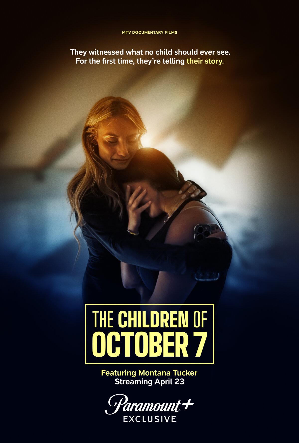 Media poster of Montana Tucker and Ella Shani, one of the children featured in the documentary, "The Children of October 7." (Paramount+)