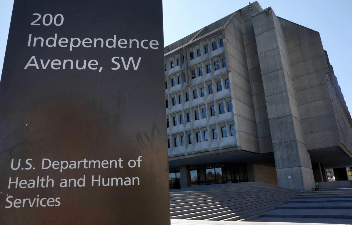 A view of the U.S. Department of Health and Human Services (HHS) building, after it was reported that the HHS is cutting about 10,000 full-time jobs and closing half of its regional offices, a major overhaul of the department under Health Secretary Robert F. Kennedy Jr., in Washington on March 27, 2025.